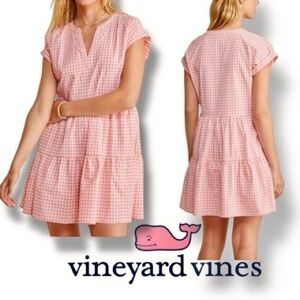 Vineyard Vines Harbor tiered notch neck dress